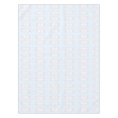 可愛いおもしろい淡い色のブルーイラストレーションパターン テーブルクロス (正面)