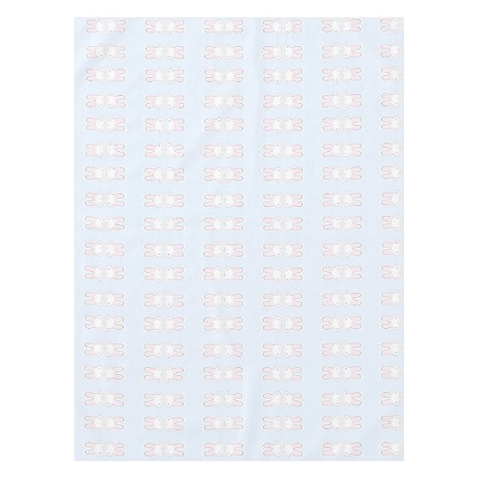 可愛いおもしろい淡い色のブルーイラストレーションパターン テーブルクロス (正面)