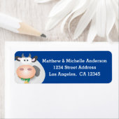 可愛いおもしろい漫画のカウアドレス ラベル (インサイチュ)