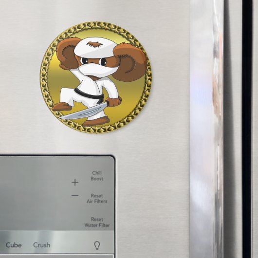 可愛いおもしろい漫画のチブラシュカの熊の剣 マグネット (インサイチュ (冷蔵庫))