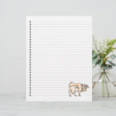 可愛いおもしろい漫画の牛の並んだペットのレターヘッド (スタンド正面)