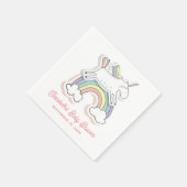 可愛いおもしろい漫画の虹のユニコーン赤ちゃんシャワー スタンダードカクテルナプキン (角)