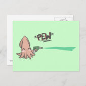 可愛いおもしろい漫画レイザーイカ ポストカード (正面/裏面)