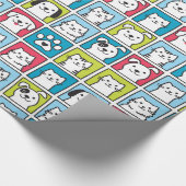 可愛いおもしろい犬と猫の柄 ラッピングペーパー (角)