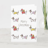 可愛いおもしろい犬のクリスマスグリーティングカード カード (正面)