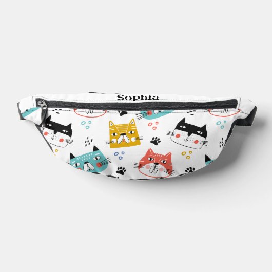 可愛いおもしろい猫の柄の子 ファニーパック (レイダウン)