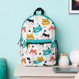 可愛いおもしろい猫の柄 プリントバックパック