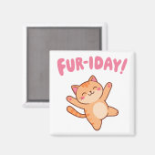 可愛いおもしろい猫の毛皮の彩 マグネット (正面/裏面)