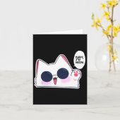 可愛いおもしろい猫アおもしろいニメミームNah五條C勝ち カード (黄色い花)