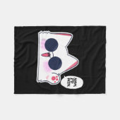 可愛いおもしろい猫アおもしろいニメミームNah五條C勝ち フリースブランケット (正面(横))