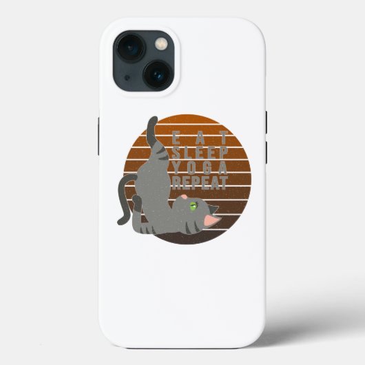 可愛いおもしろい猫ヨガ。ヨガおもしろいデザイン Case-Mate iPhoneケース (裏面)
