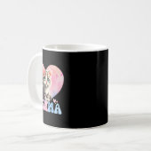 可愛いおもしろい猫好きハートシェイプ女性男性カルマ コーヒーマグカップ (正面左)