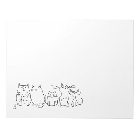 可愛いおもしろい猫熱狂する婦人 ノートパッド (正面)