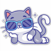 可愛いおもしろい猫 シール (正面)