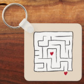 可愛いおもしろい甘い手描き迷路バレンタインギフト キーホルダー (正面)