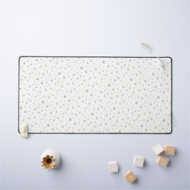 可愛いおもしろい男女兼用シルバースターパターンホワイト デスクマット