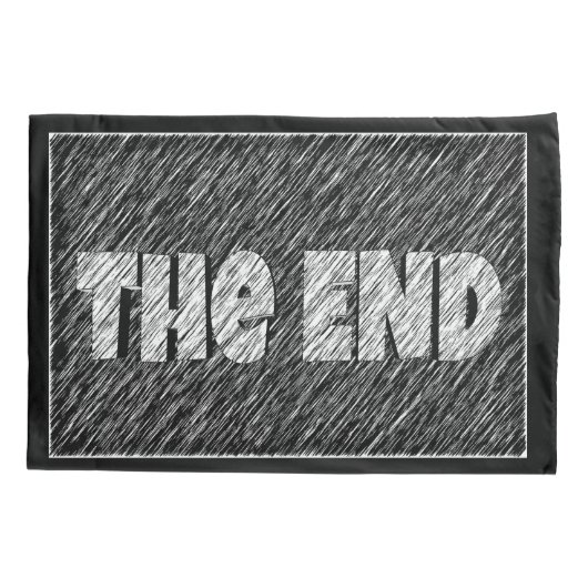 可愛いおもしろい白黒終日引用文終末 枕カバー (裏面-左)