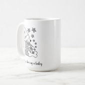 可愛いおもしろい祖父母の発表黒い漫画 コーヒーマグカップ (正面左)