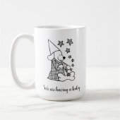 可愛いおもしろい祖父母の発表黒い漫画 コーヒーマグカップ (左)