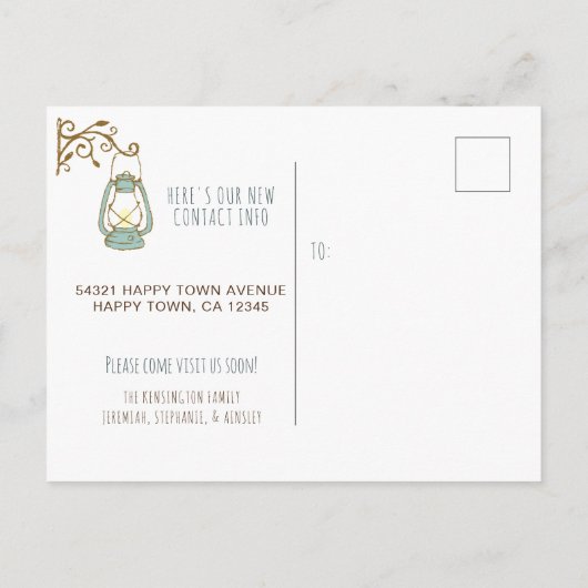 可愛いおもしろい移動 |新しいホーム 案内ポストカード (裏面)