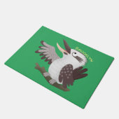 可愛いおもしろい笑い子神楽 ドアマット (アングル)