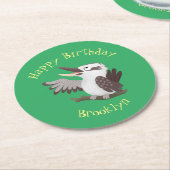 可愛いおもしろい笑い子神楽 ラウンドペーパーコースター (アングル)