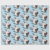 可愛いおもしろい笑い子神楽 ラッピングペーパー (フラット)