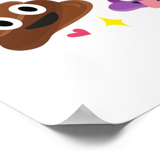 可愛いおもしろい絵文字ピンクボウかわいこちゃんポー – ウンチ絵文字 ポスター (角)