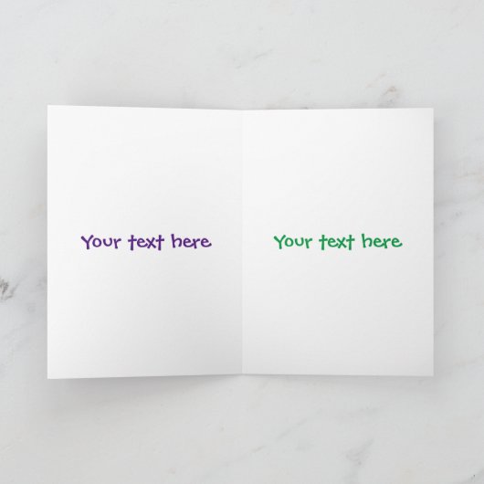 可愛いおもしろい緑のハッピーカメレオン カード (内部)