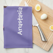 可愛いおもしろい緑のハッピーカメレオン キッチンタオル (四つ折り)