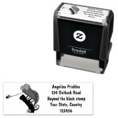 可愛いおもしろい緑のハッピーカメレオン セルフインキングスタンプ (インサイチュ)