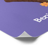 可愛いおもしろい緑のハッピーカメレオン ポスター (角)