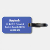 可愛いおもしろい緑のハッピーカメレオン ラゲッジタグ (裏面横)