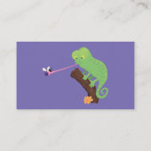 可愛いおもしろい緑のハッピーカメレオン 名刺 (裏面)