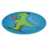 可愛いおもしろい緑tレックス恐竜の漫画 カッティングボード (角)