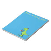 可愛いおもしろい緑tレックス恐竜の漫画 ノートパッド (回転)