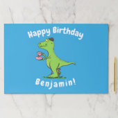 可愛いおもしろい緑tレックス恐竜の漫画 ペーパーパッド (インサイチュ)