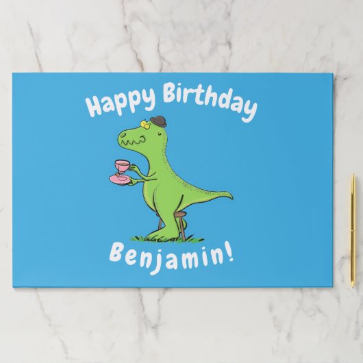 可愛いおもしろい緑tレックス恐竜の漫画 ペーパーパッド (インサイチュ)