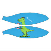 可愛いおもしろい緑tレックス恐竜の漫画 ミニバスケットボール (パネル)