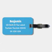 可愛いおもしろい緑tレックス恐竜の漫画 ラゲッジタグ (裏面横)