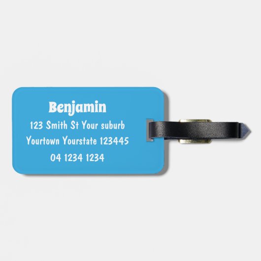 可愛いおもしろい緑tレックス恐竜の漫画 ラゲッジタグ (裏面横)