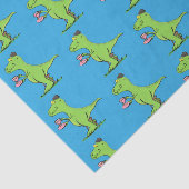 可愛いおもしろい緑tレックス恐竜の漫画 薄葉紙 (詳細)