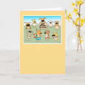 可愛いおもしろい老犬誕生日カード カード (黄色い花)