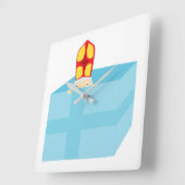 可愛いおもしろい聖ニコラスオランダシンタークラアスキッズアート スクエア壁時計 (傾斜)