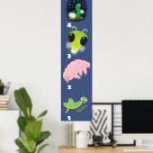 可愛いおもしろい虫の漫画の成長図 ポスター (ホームオフィス)