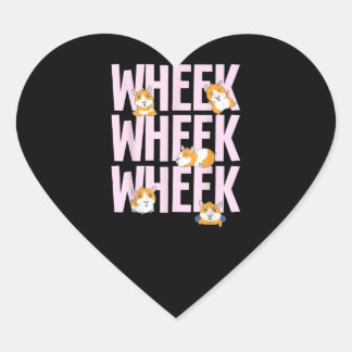 可愛いおもしろい豚ハムスター ハートシール