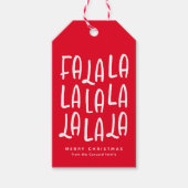 可愛いおもしろい赤パーソナライズされたいクリスマス ギフトタグ (正面)
