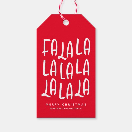 可愛いおもしろい赤パーソナライズされたいクリスマス ギフトタグ (正面)