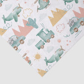 可愛いおもしろい輸送と動物。キッズベビーパターン 薄葉紙 (詳細)