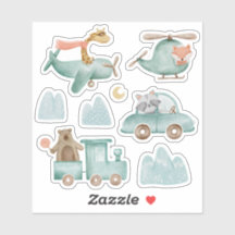 可愛いおもしろい輸送と動物。キッズベビー旅行